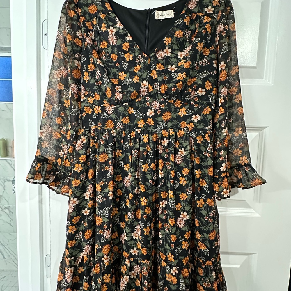 Altar'd State Black Floral Dress